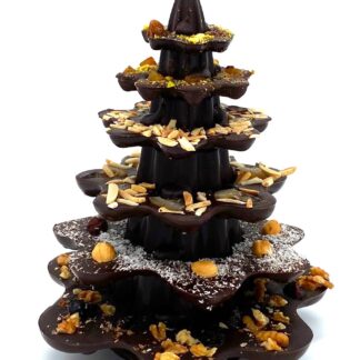 Arbre de Nadal de xocolata negra amb fruits secs